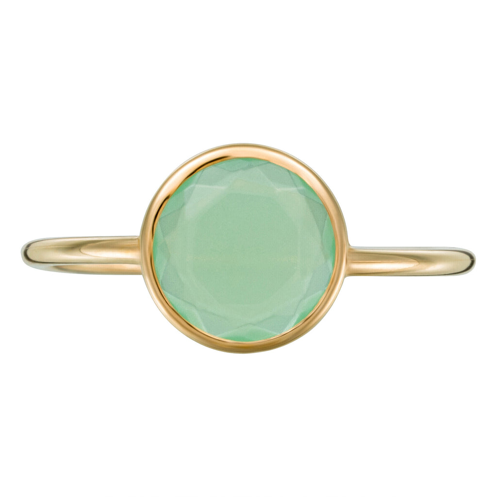 "Aliyan" Ring - Green Jade, 375/1000 Yellow Gold