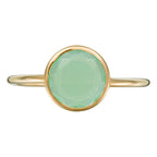 "Aliyan" Ring - Green Jade, 375/1000 Yellow Gold