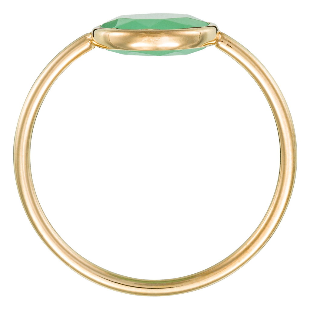 "Aliyan" Ring - Green Jade, 375/1000 Yellow Gold