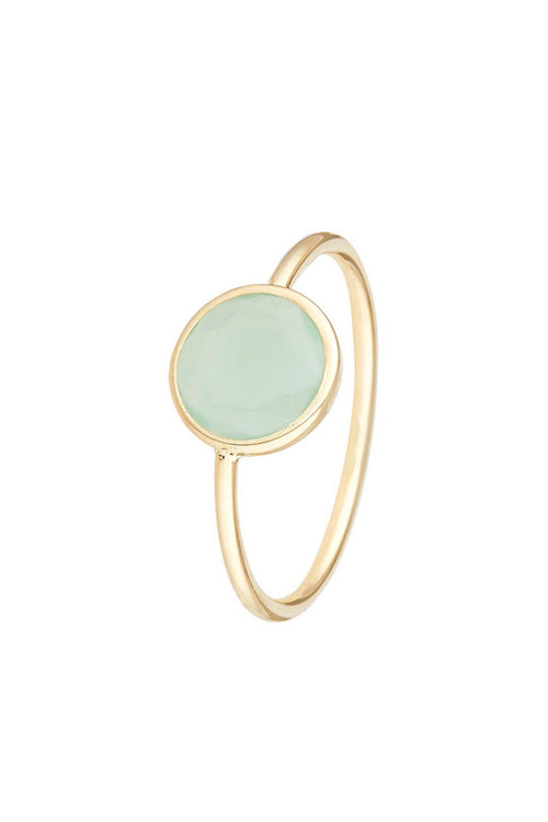 Bague "Aliyan" Jade Verte, Or Jaune 375/1000 - Or Jaune 375/1000