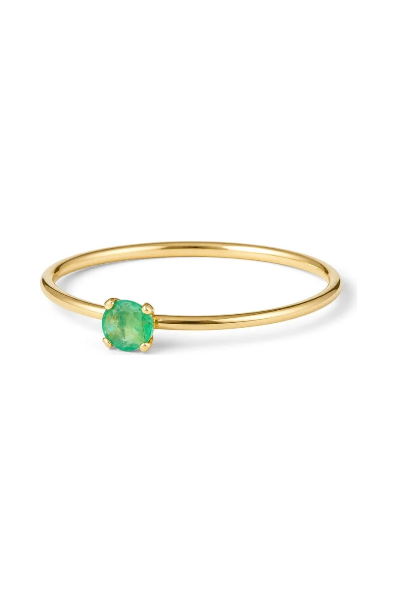 Bague "Only One 0,03Ct/1" Emeraude, Or Jaune 375/1000