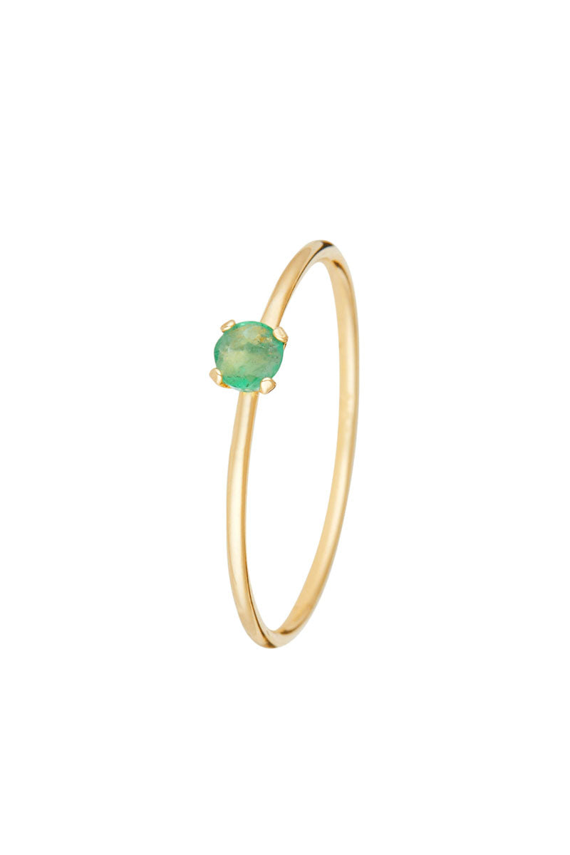 Anillo con esmeralda "Sólo un 0,03 quilates/1", oro amarillo 375/1000