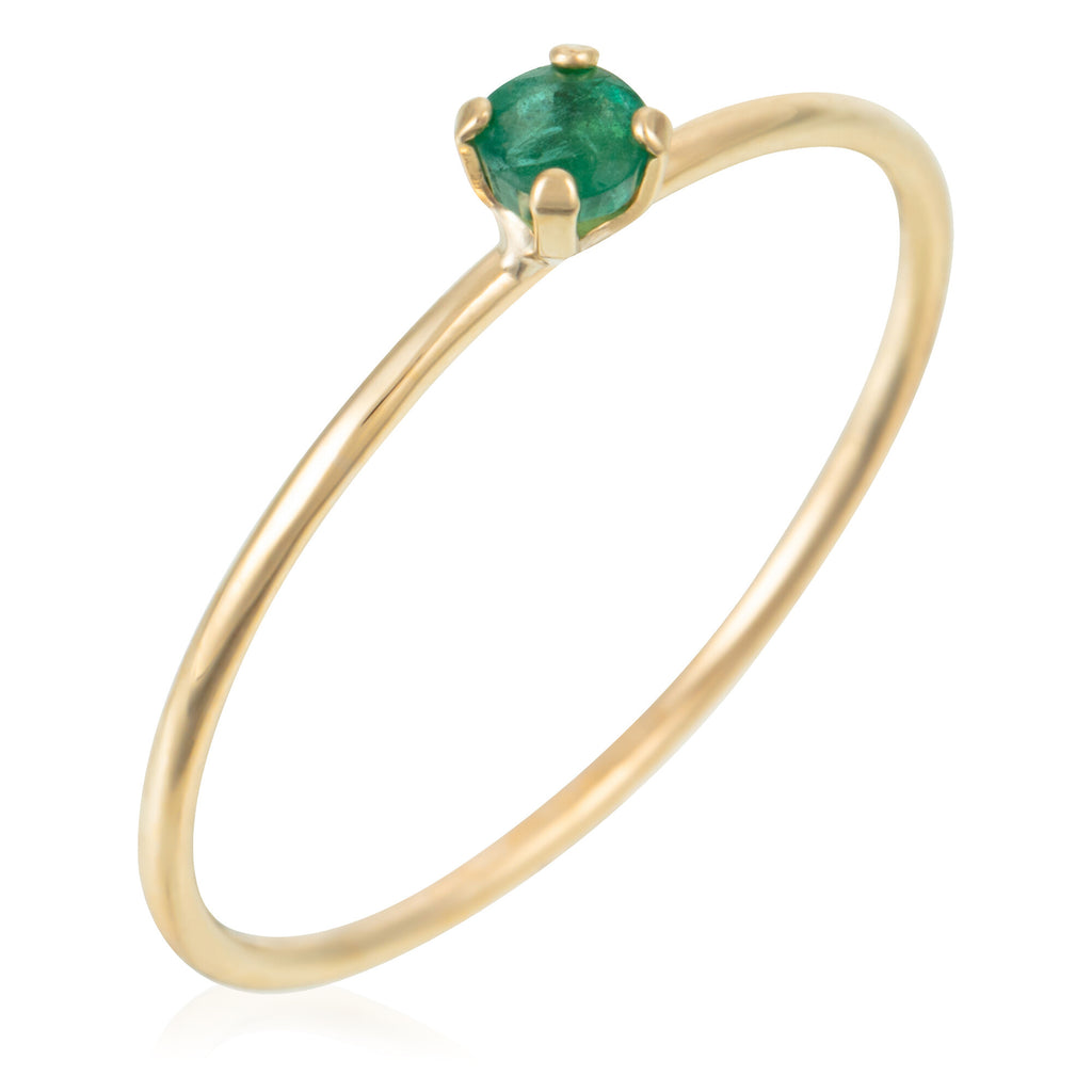 Anillo con esmeralda "Sólo un 0,03 quilates/1", oro amarillo 375/1000