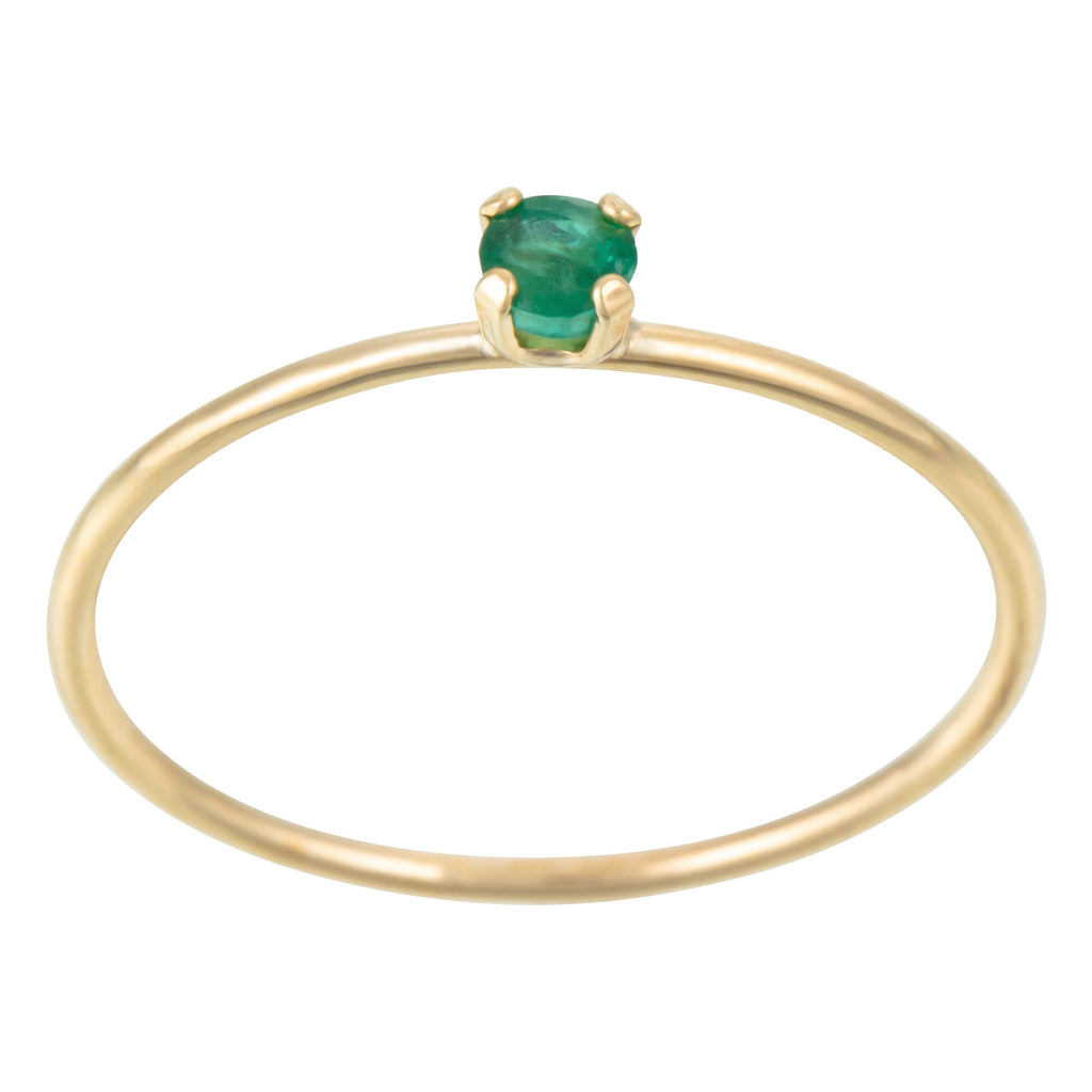 Anillo con esmeralda "Sólo un 0,03 quilates/1", oro amarillo 375/1000