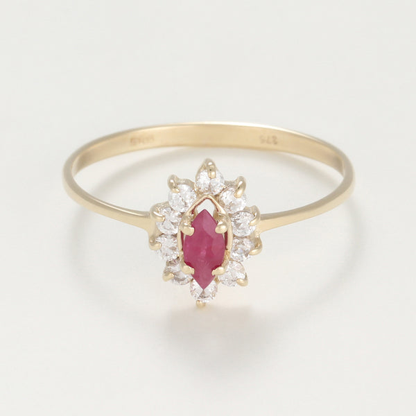 Bague "Vera" Rubis Or Jaune 375/1000 Et Zirconium