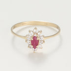 Bague "Vera" Rubis Or Jaune 375/1000 Et Zirconium