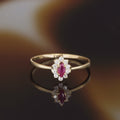 Bague "Vera" Rubis Or Jaune 375/1000 Et Zirconium