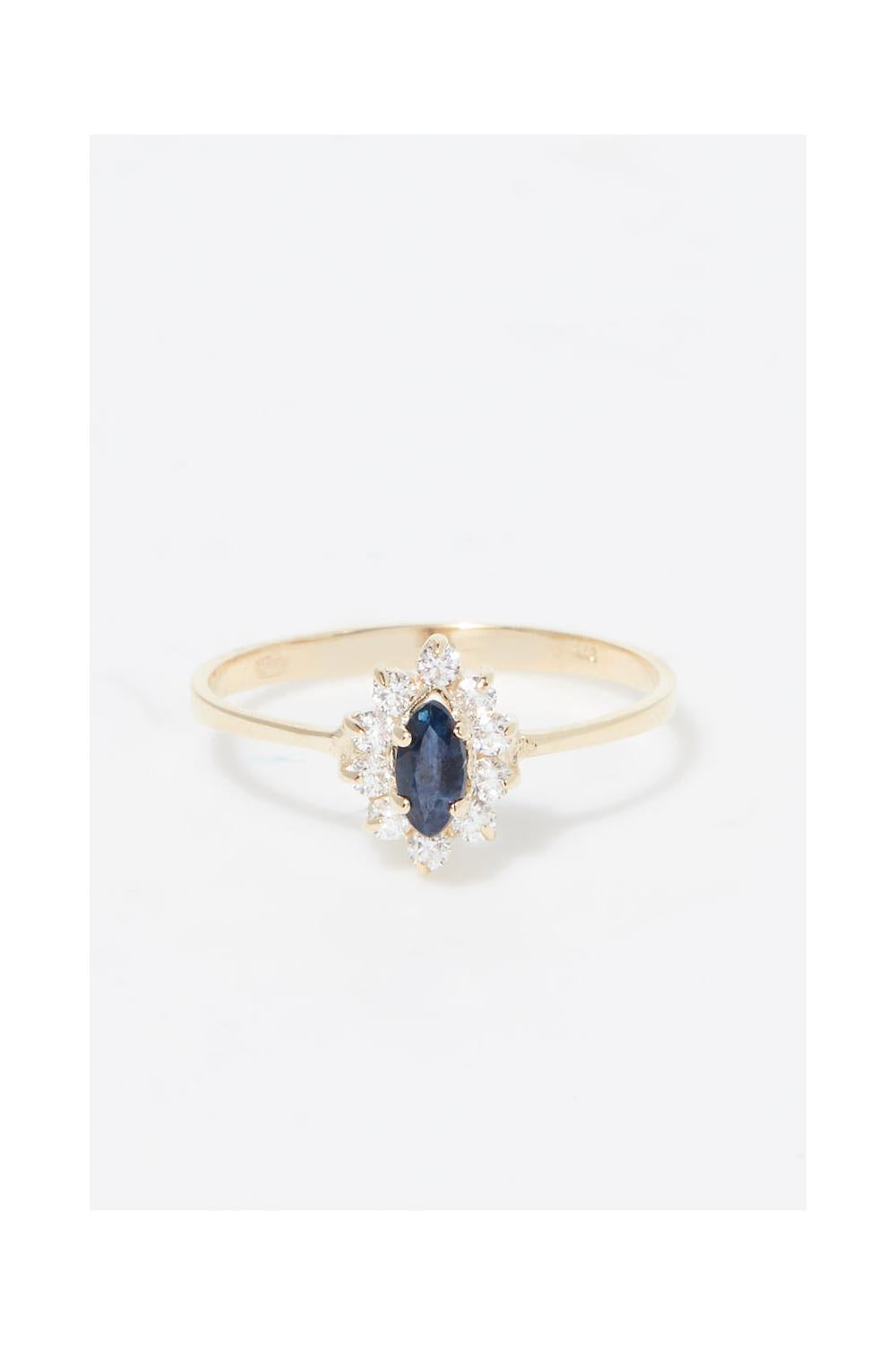 Bague "Vera" Saphir Or Jaune 375/1000 Et Zirconium