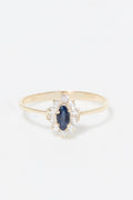 “Vera” Sapphire Ring 375/1000 Yellow Gold And Zirconium