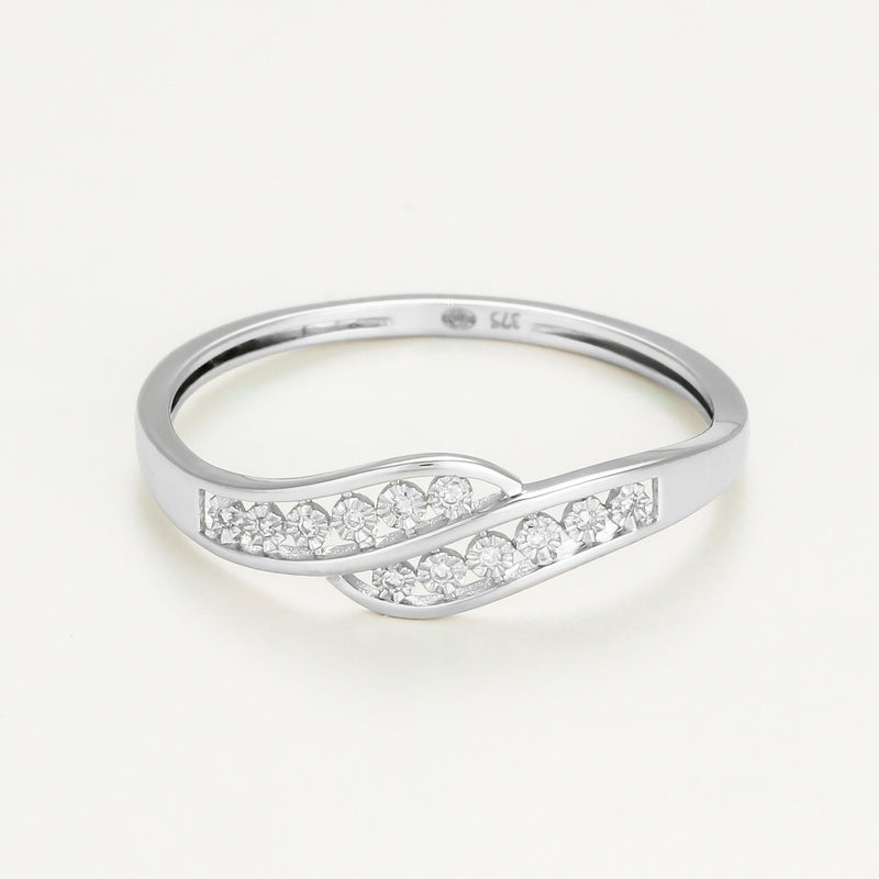 Bague "Accord" D0,025/12 - Or Blanc 375/1000