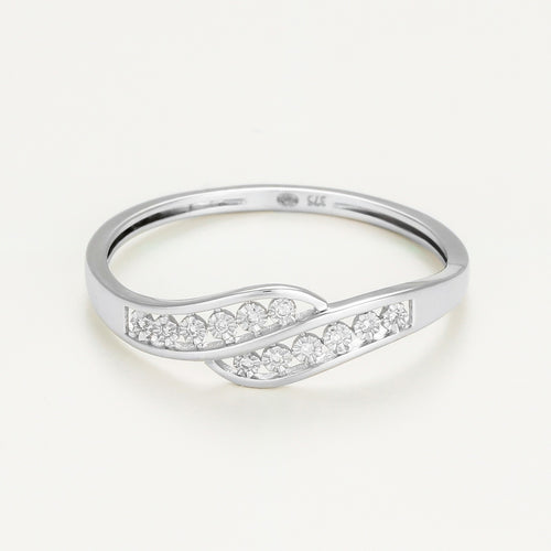 Bague "Accord" D0,025/12 - Or Blanc 375/1000