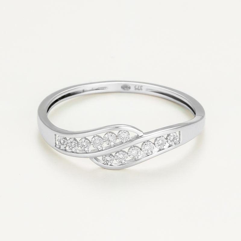 Bague "Accord" D0,025/12 - Or Blanc 375/1000