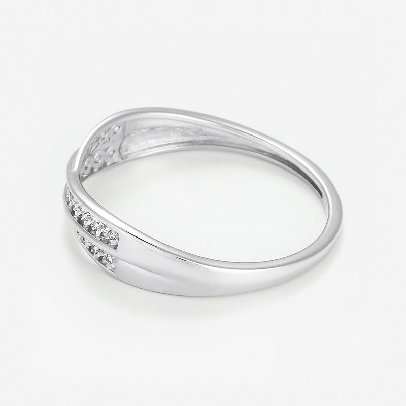 Bague "Croce" D0,025/15 - Or Blanc