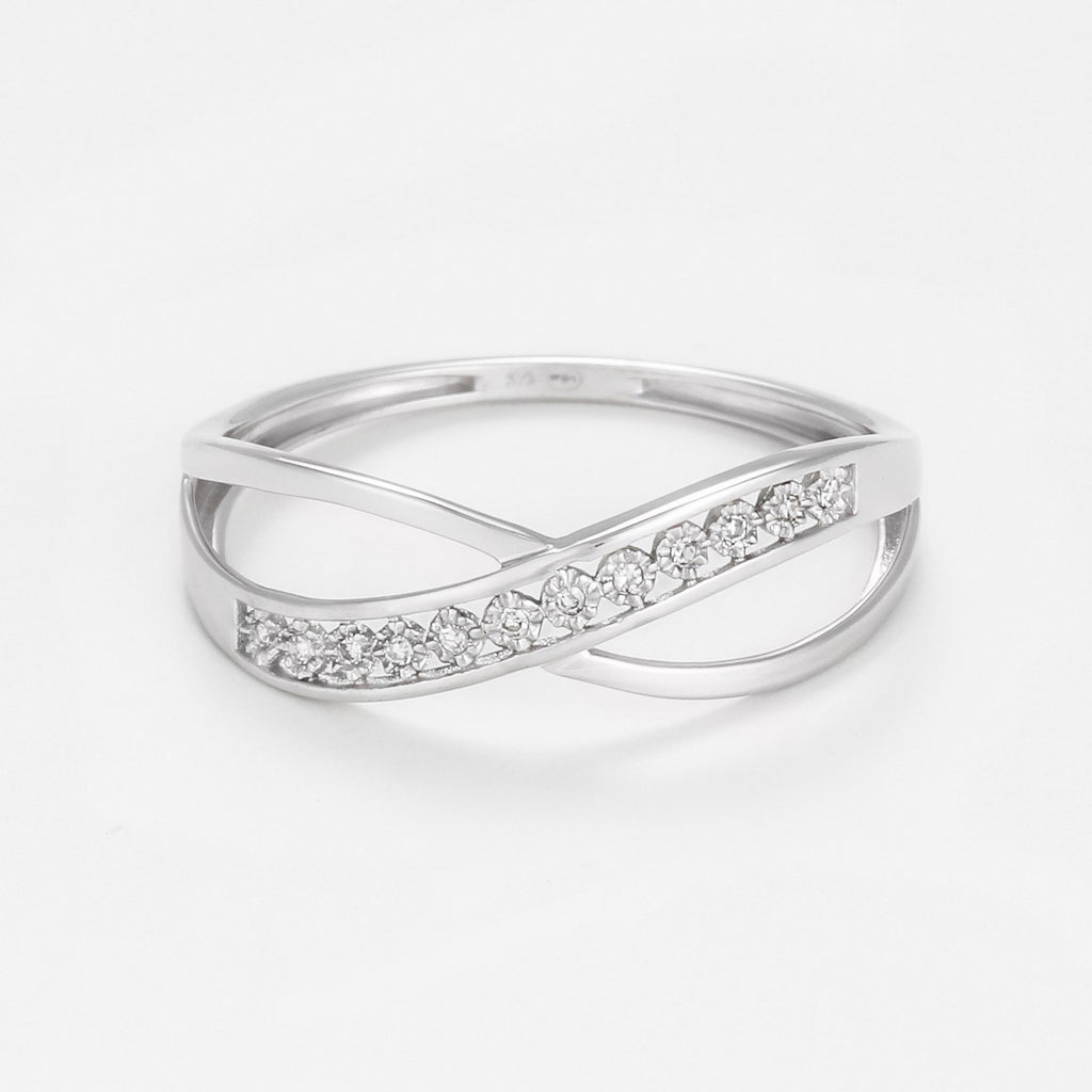 Bague "Liée" D0,02/12 - Or Blanc