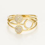 “Trio De Bulles” Ring D0.09/38 Yellow Gold