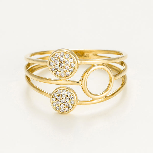 “Trio De Bulles” Ring D0.09/38 Yellow Gold