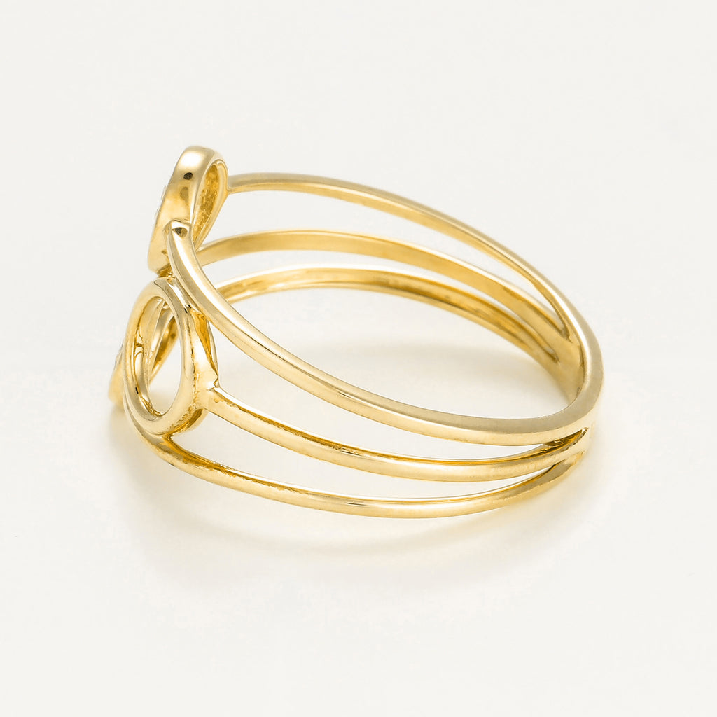 “Trio De Bulles” Ring D0.09/38 Yellow Gold