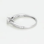 Bague "Solitaire Radieux" D0,020/28 - Or Blanc