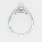 Bague "Solitaire Radieux" D0,020/28 - Or Blanc