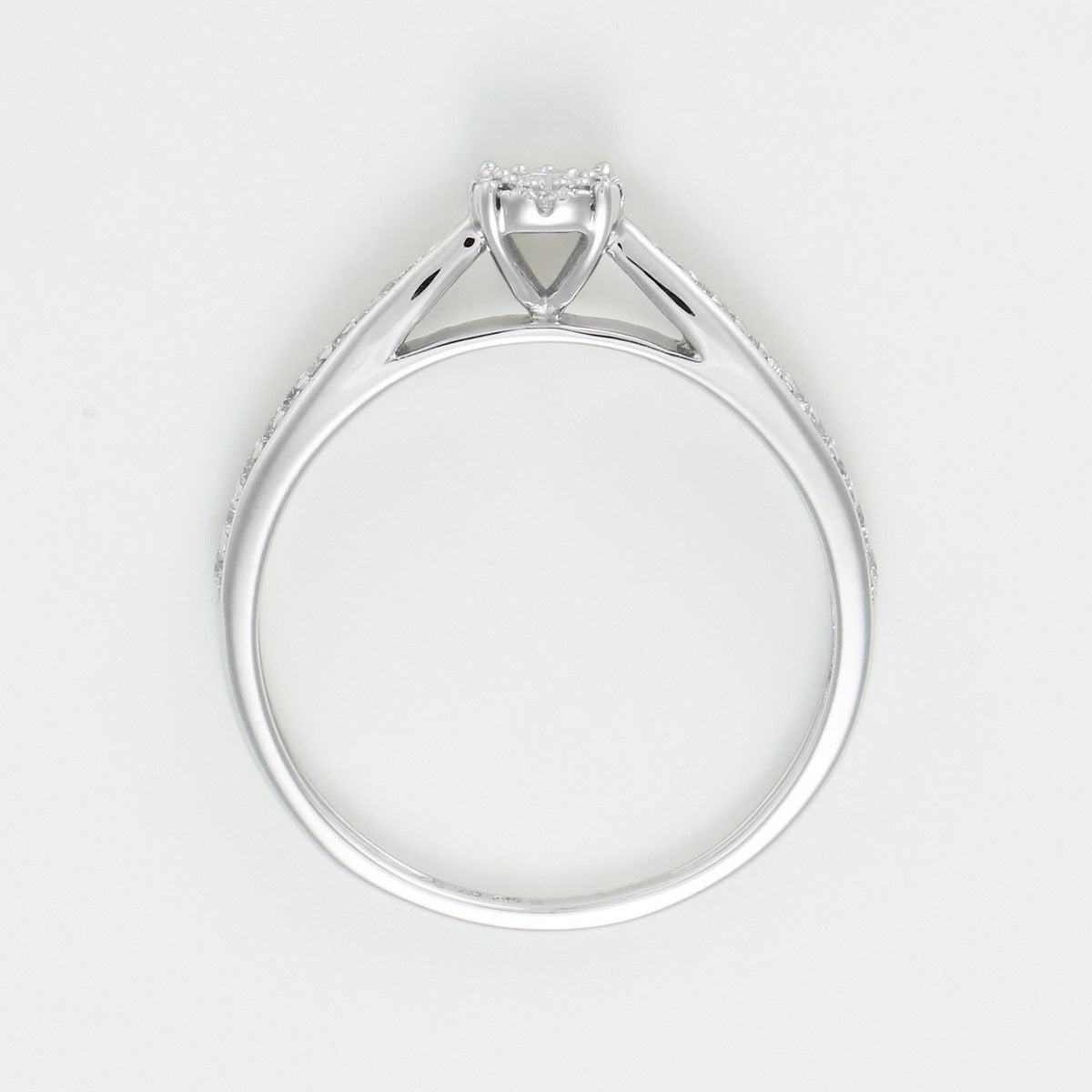 Bague "Solitaire Radieux" D0,020/28 - Or Blanc