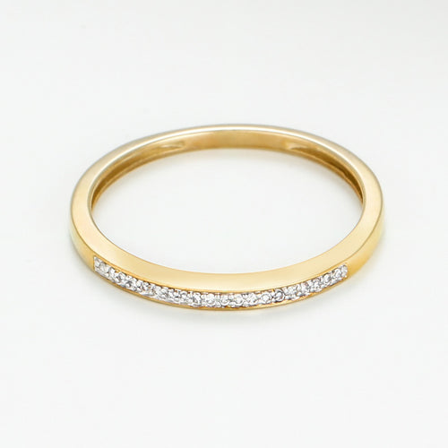 "My Love" Wedding Band with 0.05ct/20 Diamonds - Yellow Gold