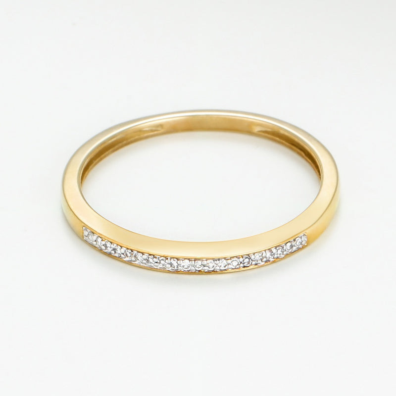 "My Love" Wedding Band with 0.05ct/20 Diamonds - Yellow Gold