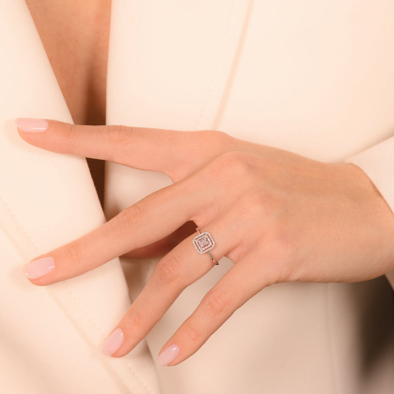 Bague "Miroir" - Or Blanc 375/1000