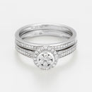 Bague Duo"Amour Eternel" D 0,32/75 - Or Blanc 375/1000