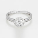 Bague Duo"Amour Eternel" D 0,32/75 - Or Blanc 375/1000