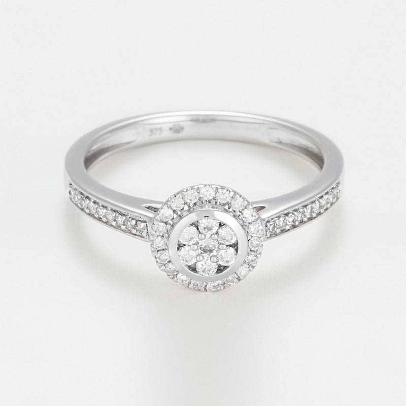 Bague Duo"Amour Eternel" D 0,32/75 - Or Blanc 375/1000