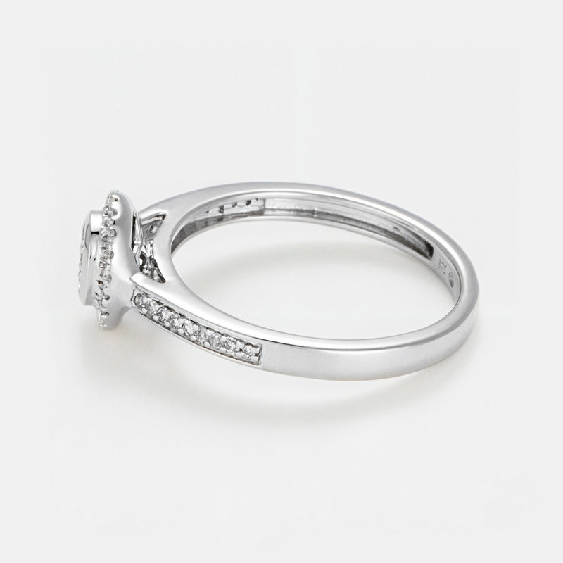 Bague Duo"Amour Eternel" D 0,32/75 - Or Blanc 375/1000