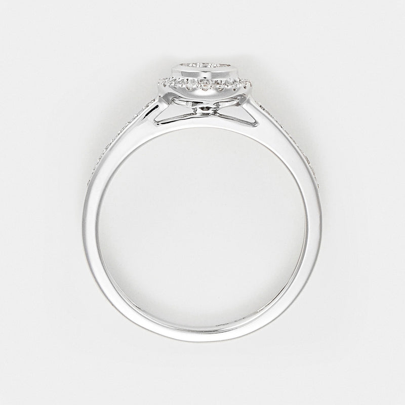 Bague Duo"Amour Eternel" D 0,32/75 - Or Blanc 375/1000