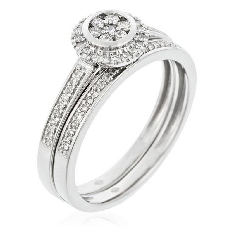 Bague Duo"Amour Eternel" D 0,32/75 - Or Blanc 375/1000