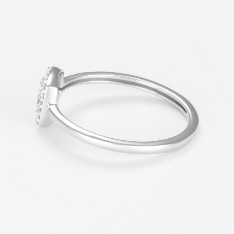 Bague "Limeira" D0,07/29 - Or Blanc 375/1000