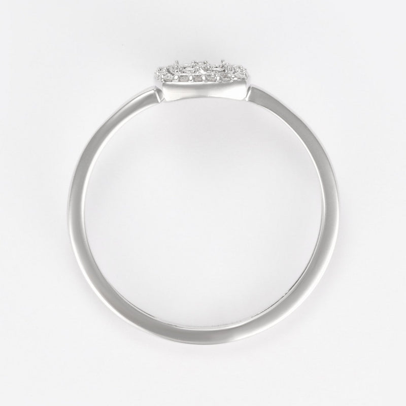 Bague "Limeira" D0,07/29 - Or Blanc 375/1000