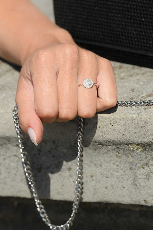 Bague "Reflet De Diamant" D0,08/35 - Or Blanc 375/1000