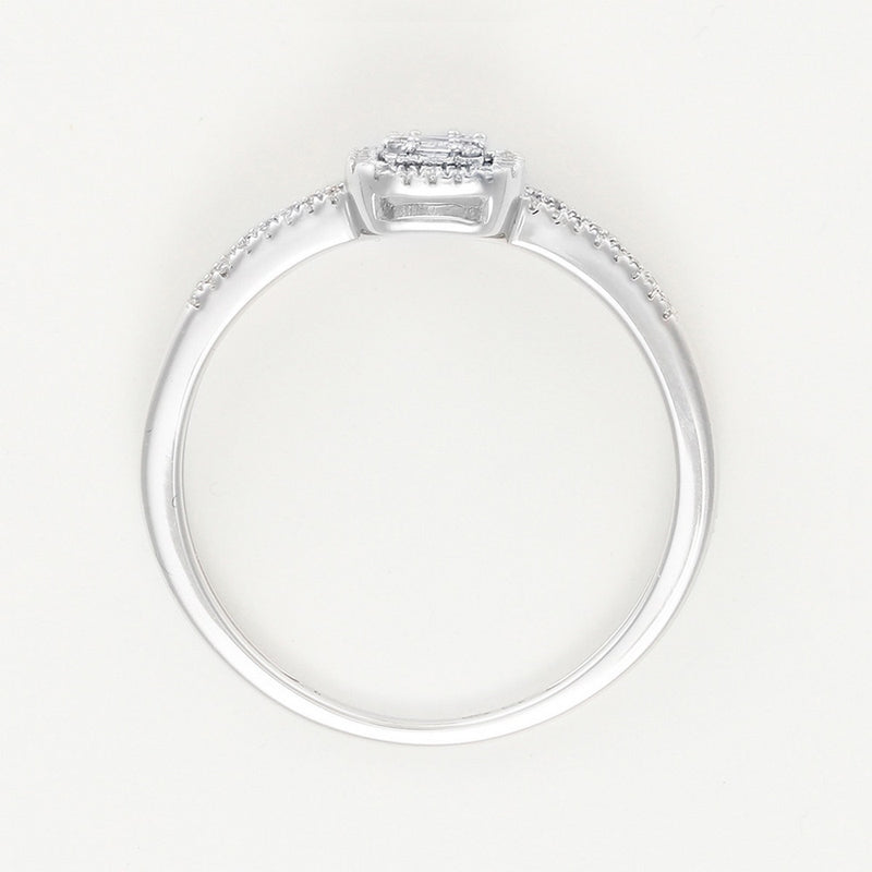 Bague "Brillants Baguettes" - Or Blanc