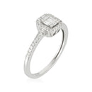 Bague "Solitaire Lumineux" - Or Blanc 375/1000