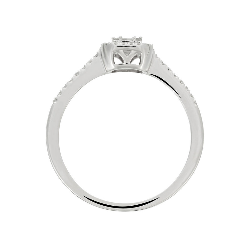 Bague "Solitaire Lumineux" - Or Blanc 375/1000