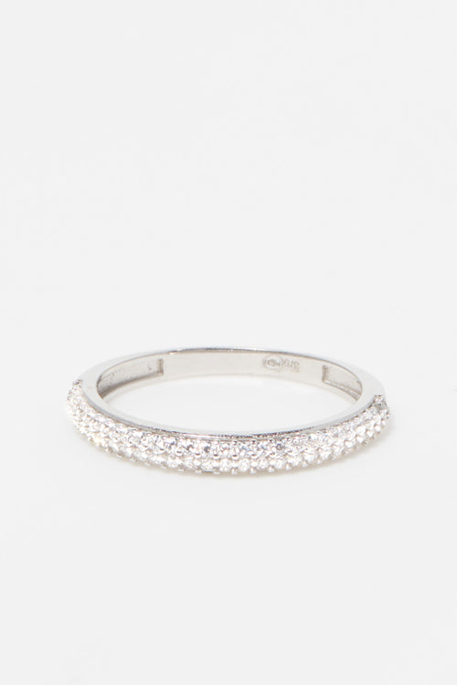 Bague "Amour Innocent" Or Blanc 375/1000 Et Zirconium