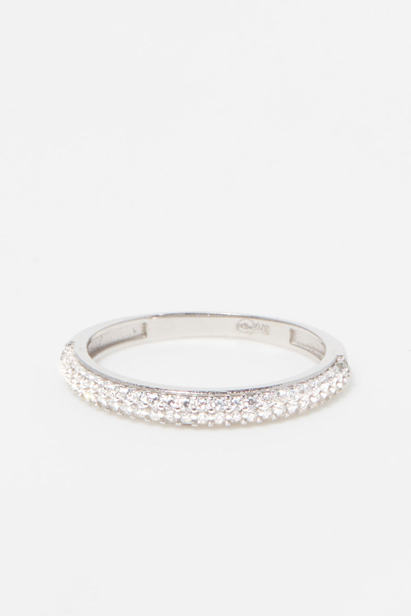 Bague "Amour Innocent" Or Blanc 375/1000 Et Zirconium