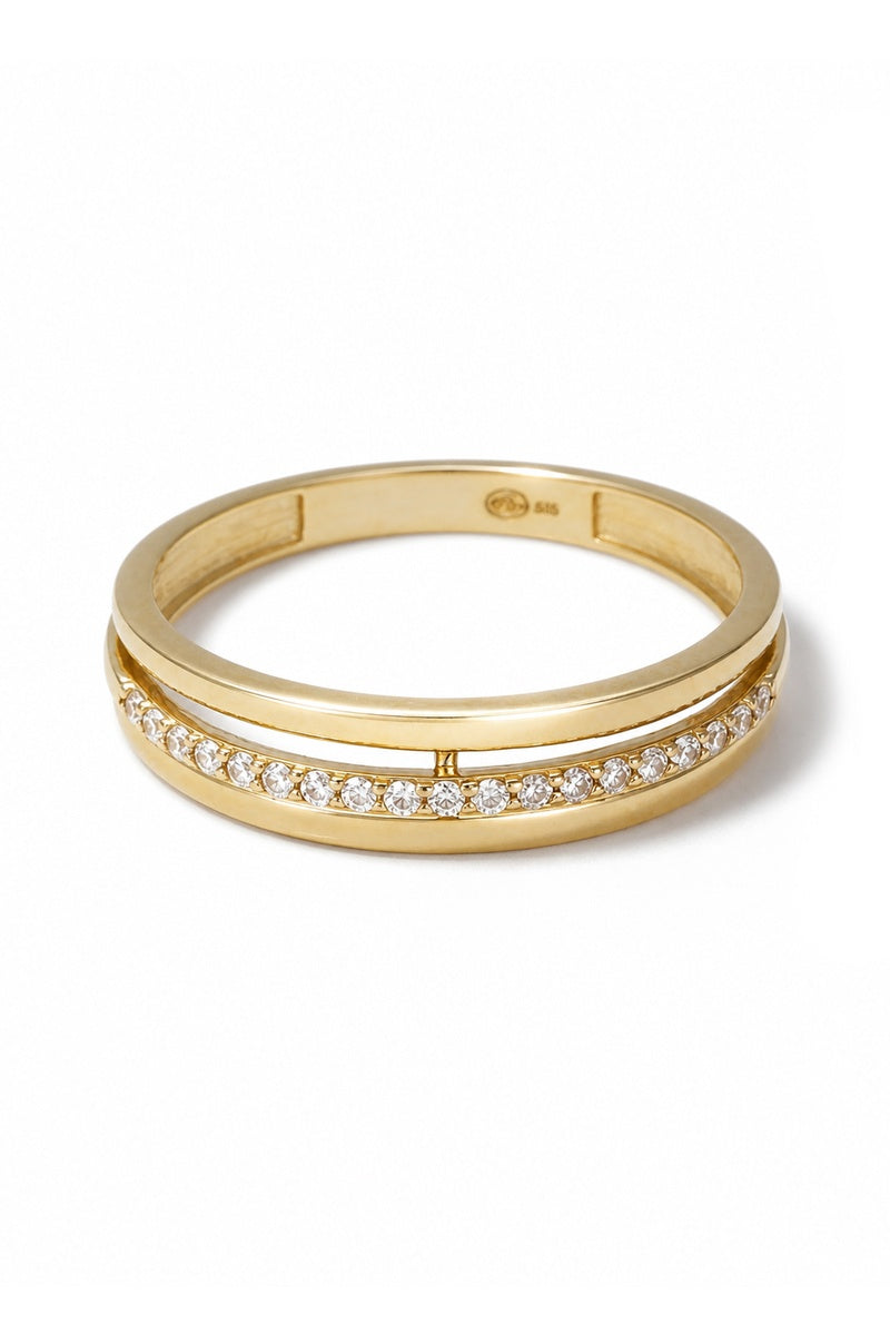 Bague "Lovers" Or Jaune 375/1000 Et Zirconium