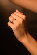 Bague "Lovers" Or Jaune 375/1000 Et Zirconium