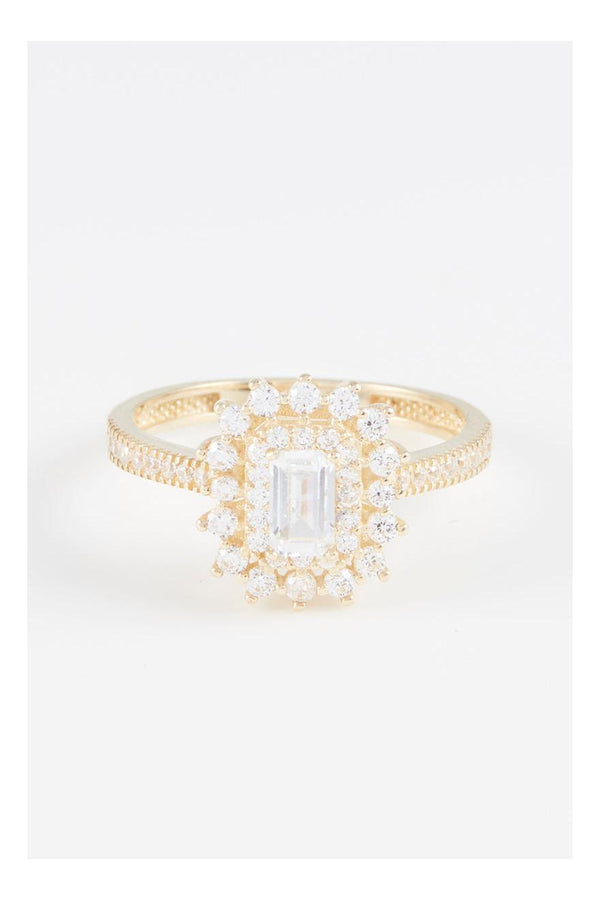 Ring "My Queen" i gult guld 375/1000 och zirkonia