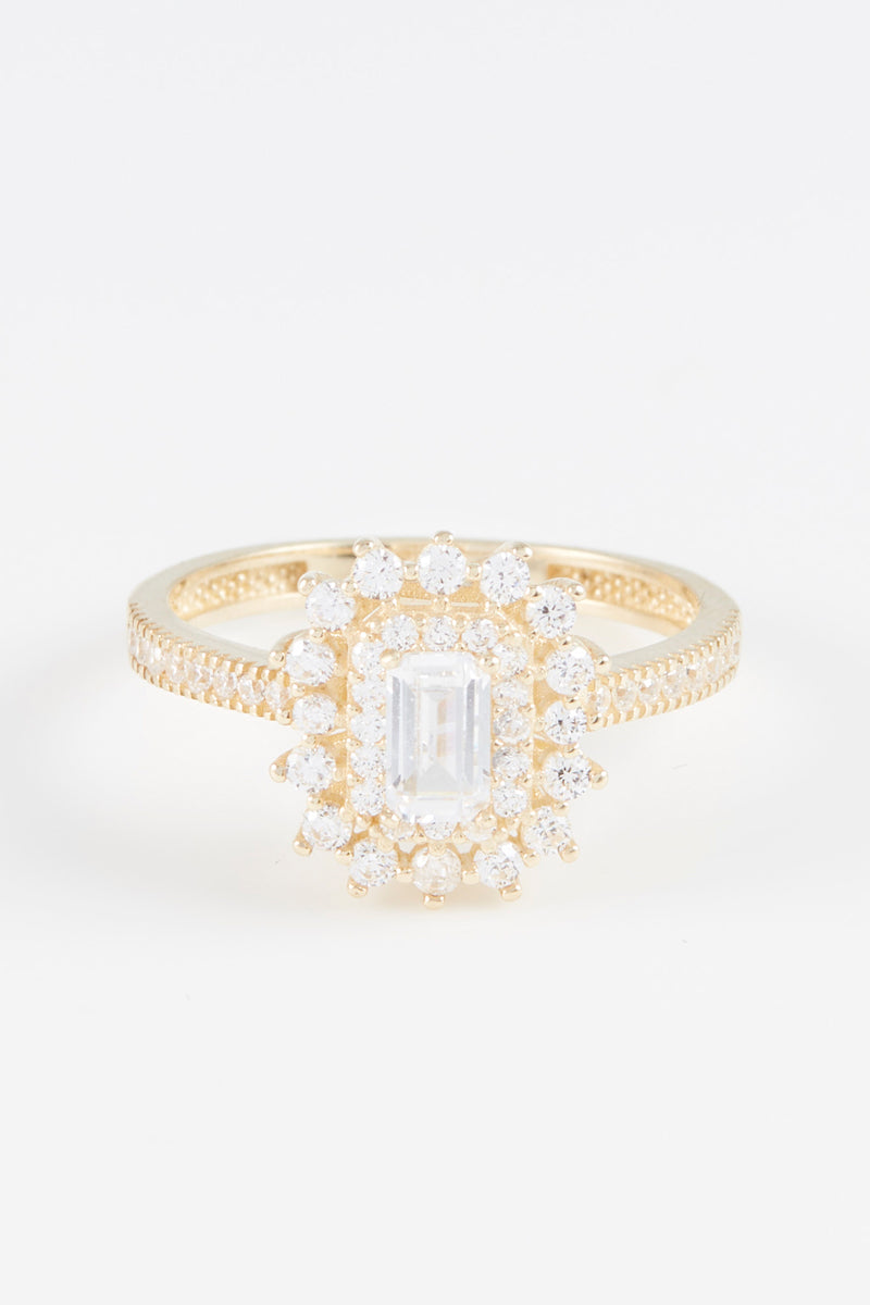 “My Queen” Ring – 375/1000 Yellow Gold And Zirconium