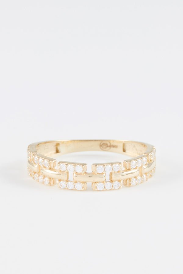Ring "Ana" i gult guld 375/1000 och zirkonia