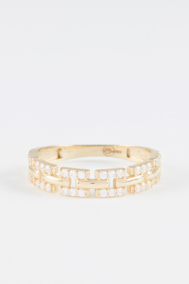 Bague "Ana" Or Jaune 375/1000 Et Zirconium