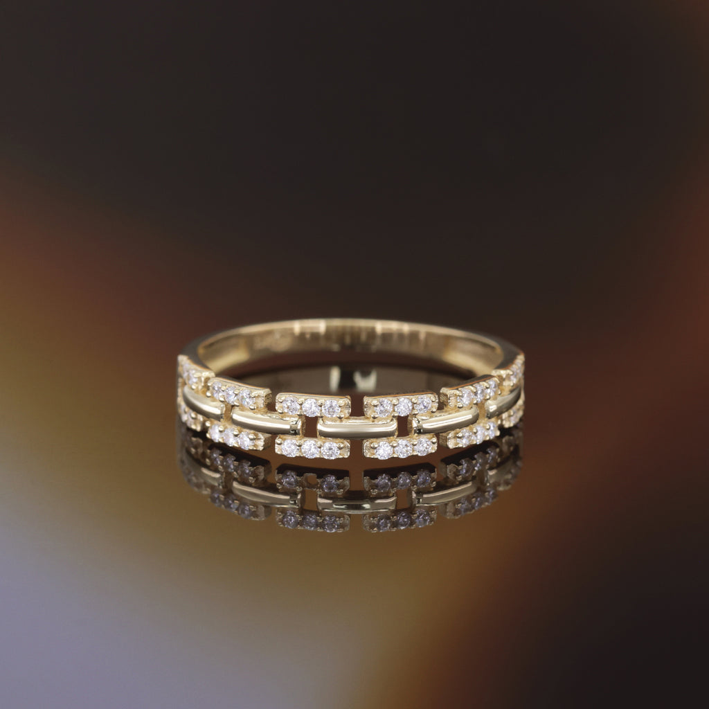 Bague "Ana" Or Jaune 375/1000 Et Zirconium