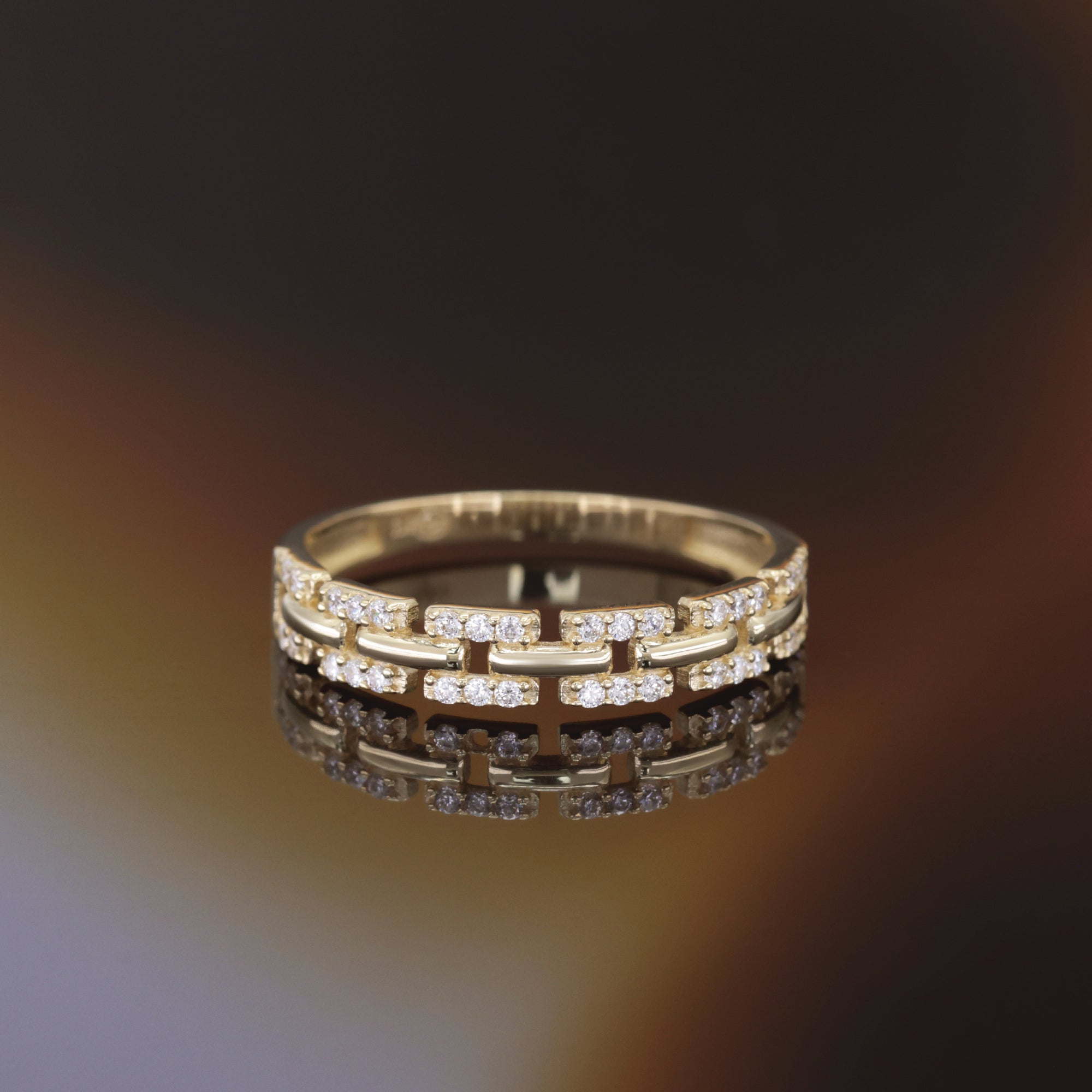 Bague "Ana" Or Jaune 375/1000 Et Zirconium