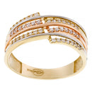 Bague "Rome" Or Tricolore 375/1000 Et Zirconium